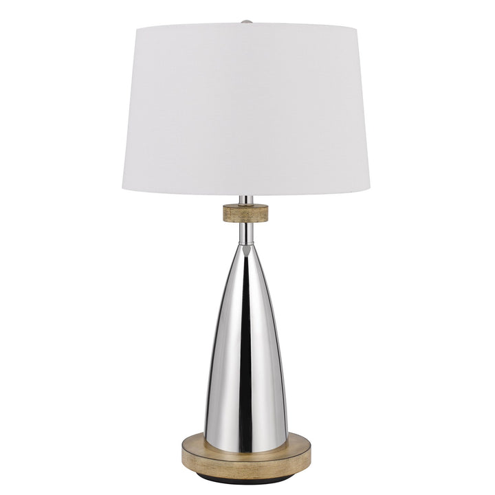 150W 3 Way Lockport Metal Table Lamp With Faux Wood Finish by CAL Lighting