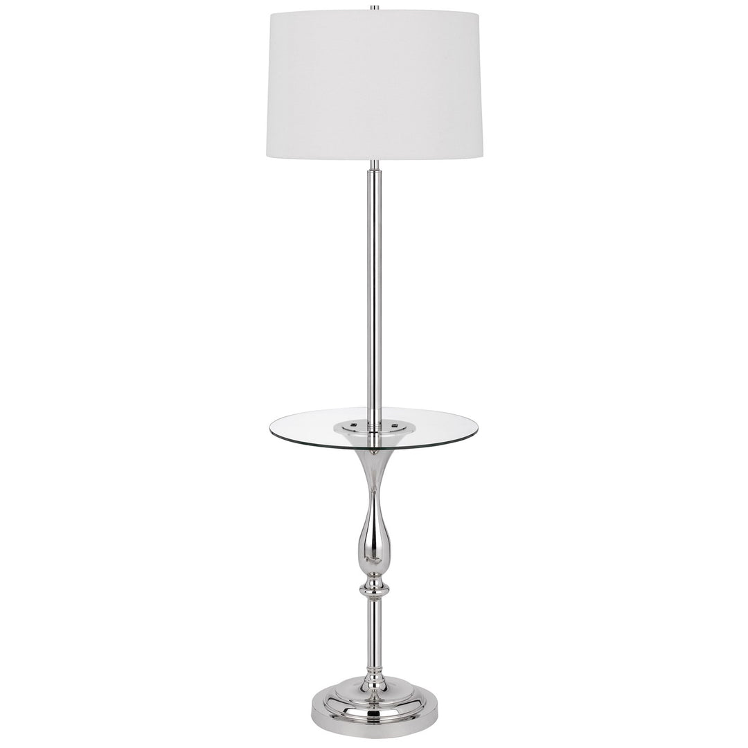 150W 3 Way Sturgis Metal Floor Lamp With Glass Tray Table And 1 Usb by CAL Lighting