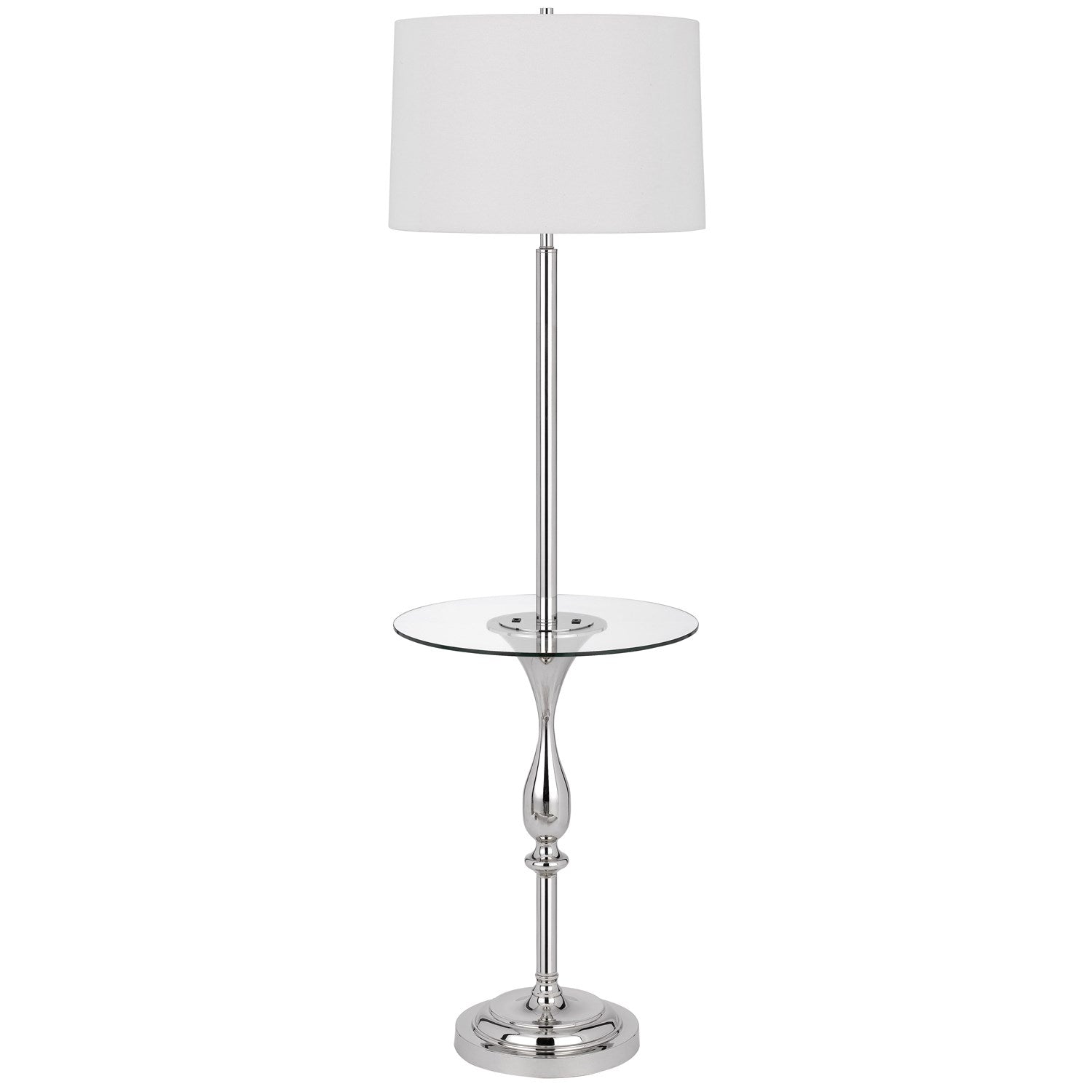 150W 3 Way Sturgis Metal Floor Lamp With Glass Tray Table And 1 Usb