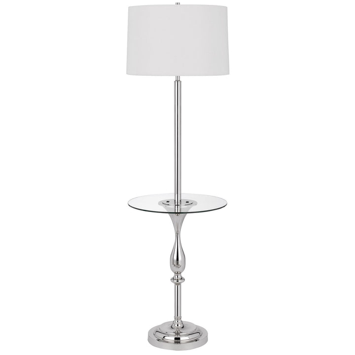 150W 3 Way Sturgis Metal Floor Lamp With Glass Tray Table And 1 Usb