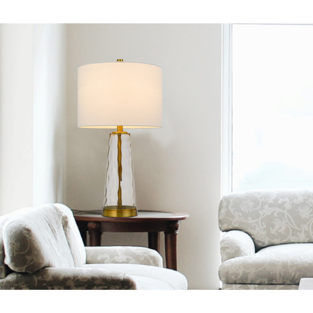 100W Heber Glass Table Lamp. Priced And Sold As Pairs