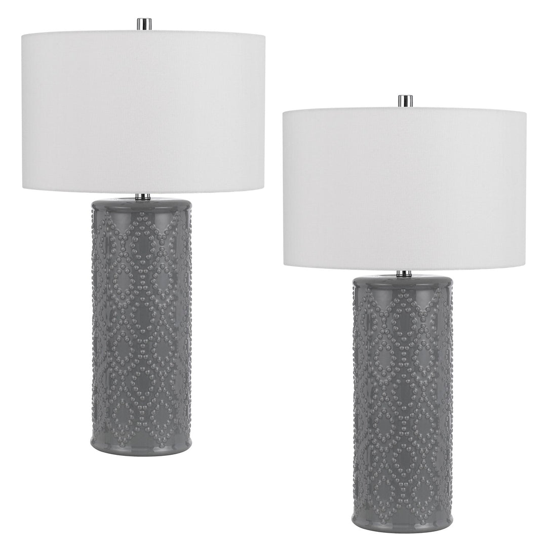 150W 3 Way Castine Ceramic Table Lamp. Priced And Sold As Pairs by CAL Lighting