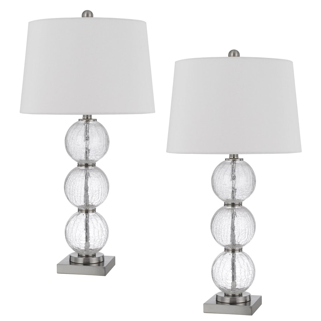 150W 3 Way Crosset Crackle Glass Table Lamp. Priced And Sold As Pairs by CAL Lighting
