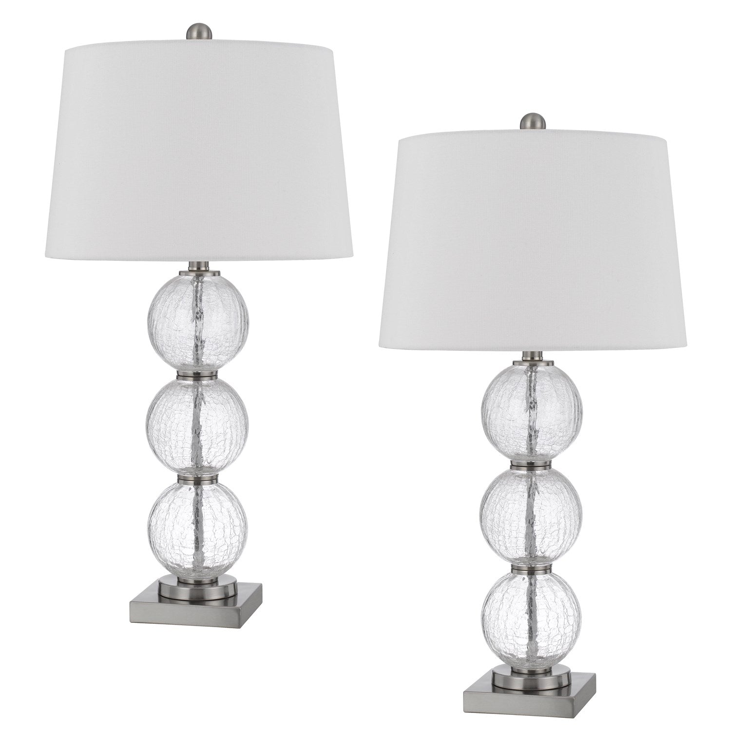 150W 3 Way Crosset Crackle Glass Table Lamp. Priced And Sold As Pairs by CAL Lighting