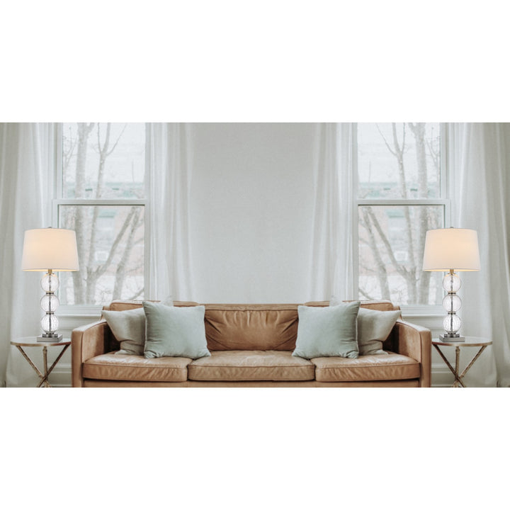 150W 3 Way Crosset Crackle Glass Table Lamp. Priced And Sold As Pairs