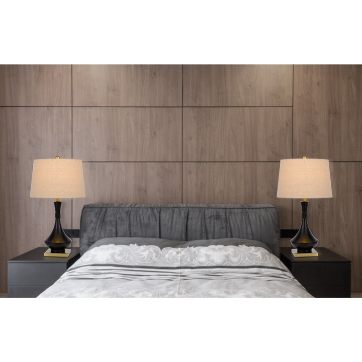 100W Hilo Metal Table Lamp. Priced And Sold As Pairs