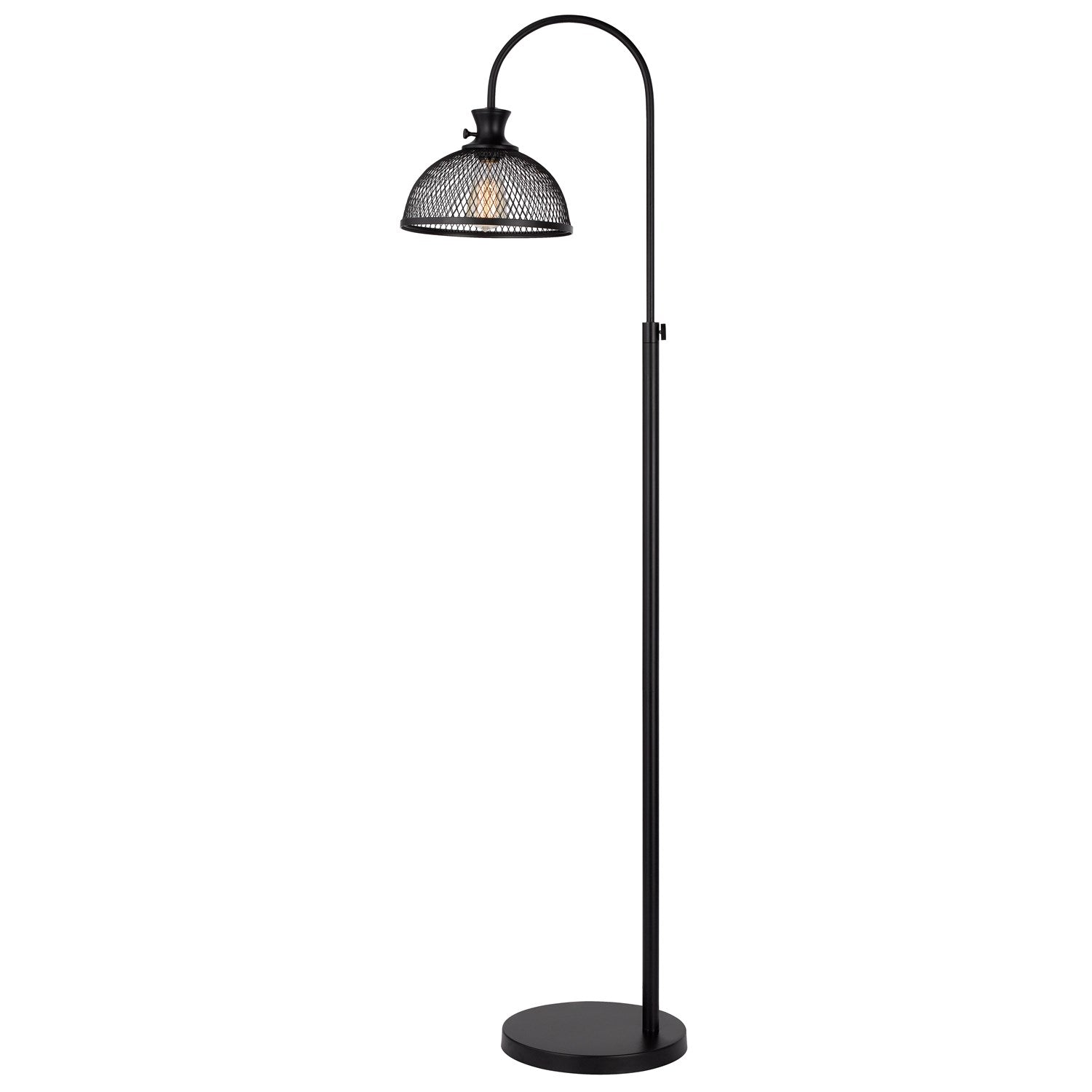 60W Lewiston Metal Downbridge Adjustable Floor Lamp With Mesh Shade