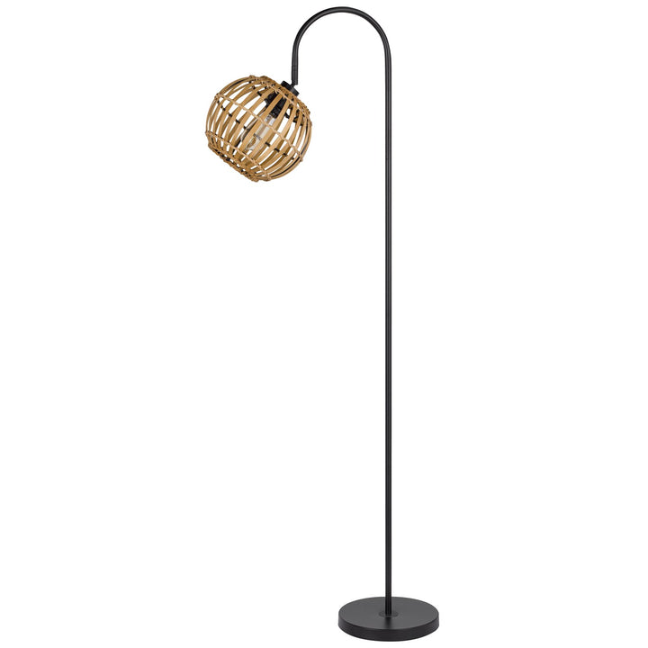 60W Worcrest Downbridge Metal Floor Lamp With Bamboo Shade by CAL Lighting