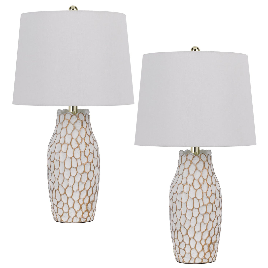 100W Elmira Ceramic Table Lamp. Priced And Sold As Pairs