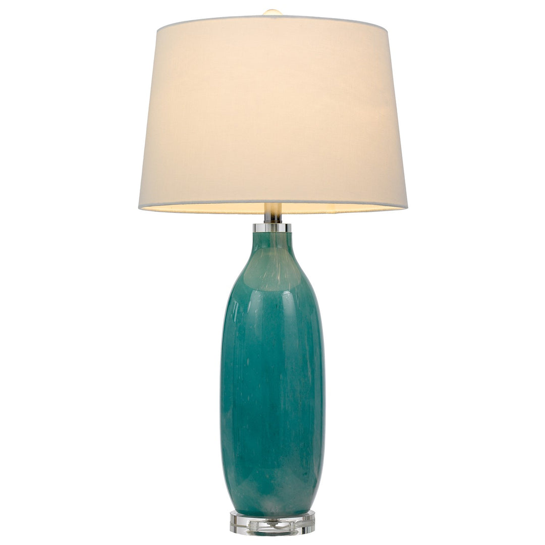 150W 3 Way Cullman Glass Table Lamp With Crystal Base