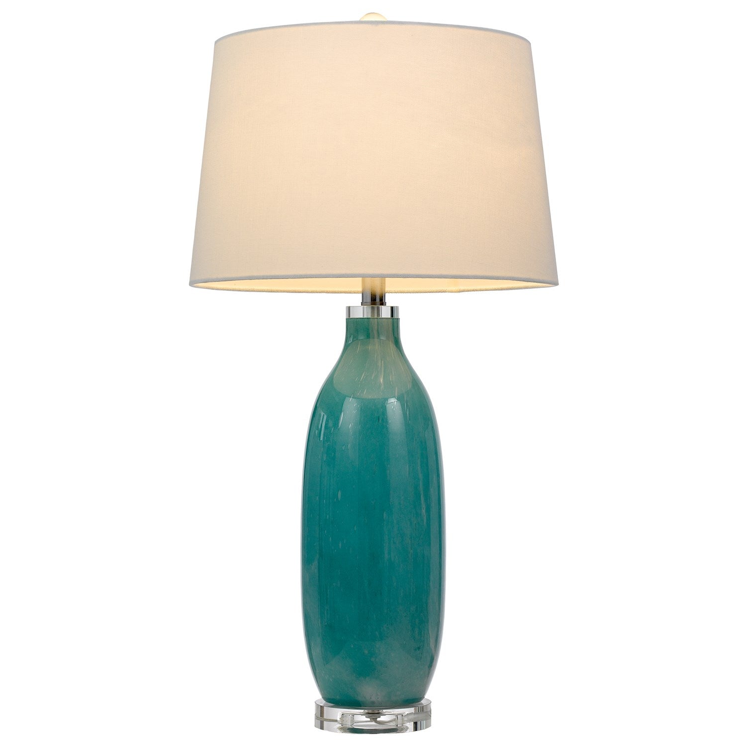 150W 3 Way Cullman Glass Table Lamp With Crystal Base