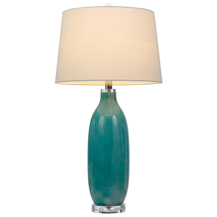 150W 3 Way Cullman Glass Table Lamp With Crystal Base