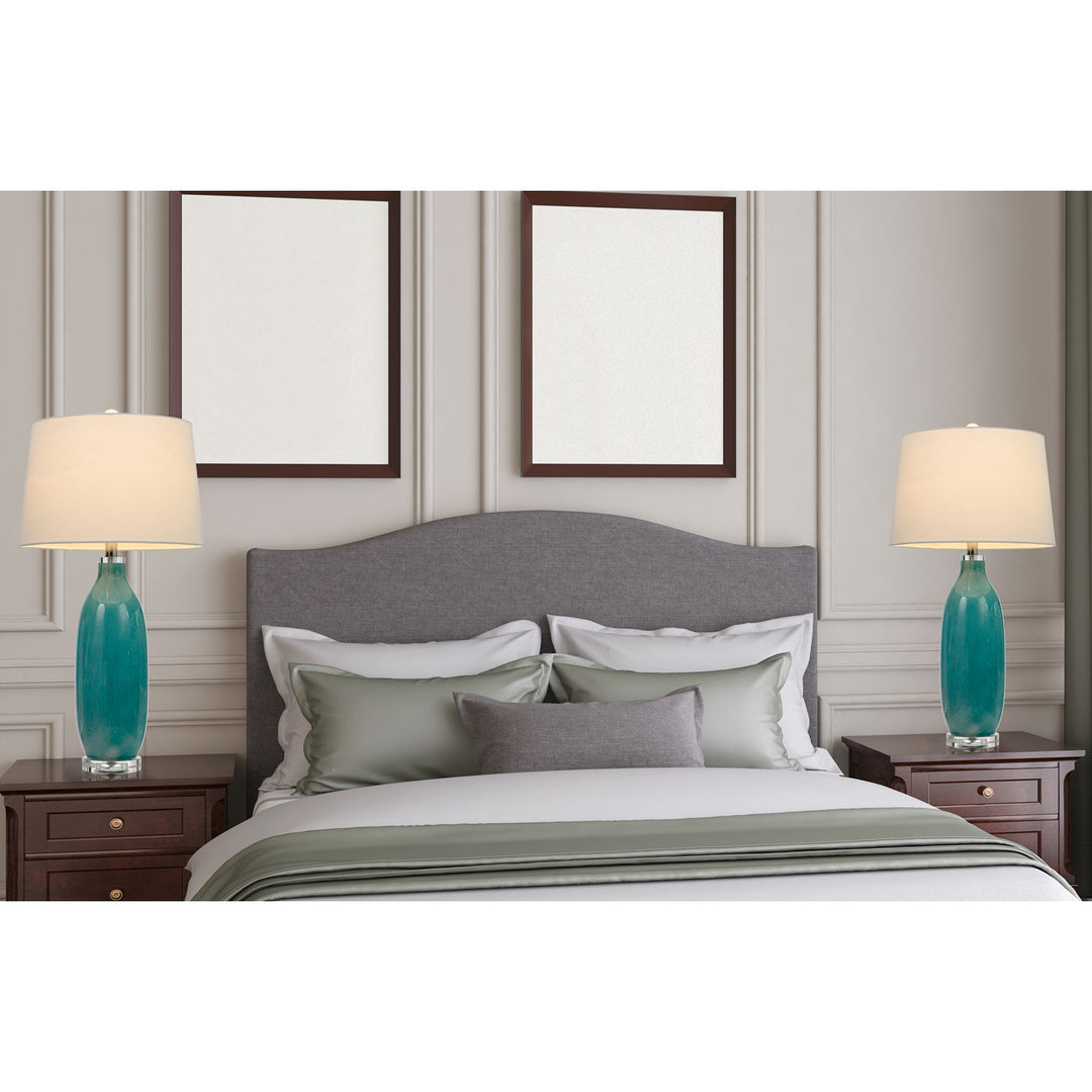 150W 3 Way Cullman Glass Table Lamp With Crystal Base