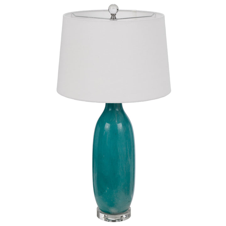 150W 3 Way Cullman Glass Table Lamp With Crystal Base