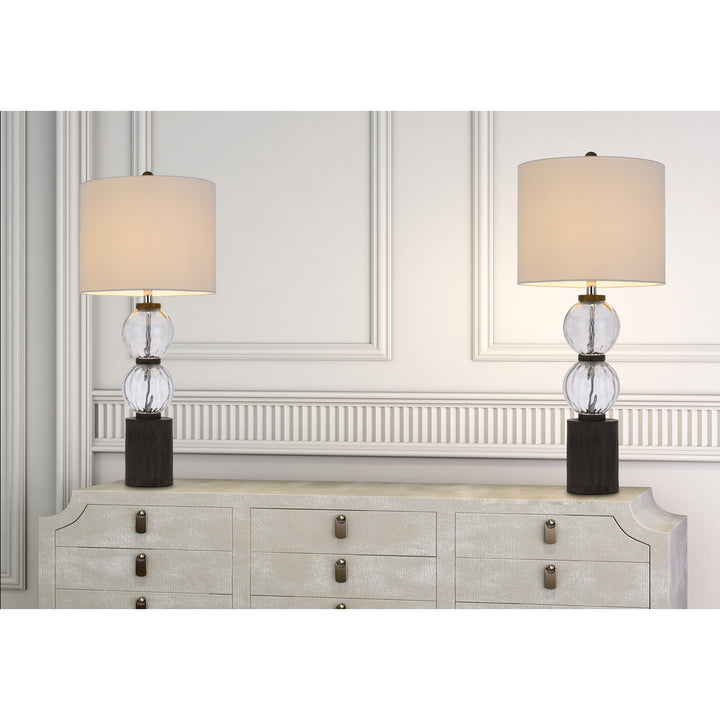 150W 3 Way Mystic Glass/Resin Table Lamp