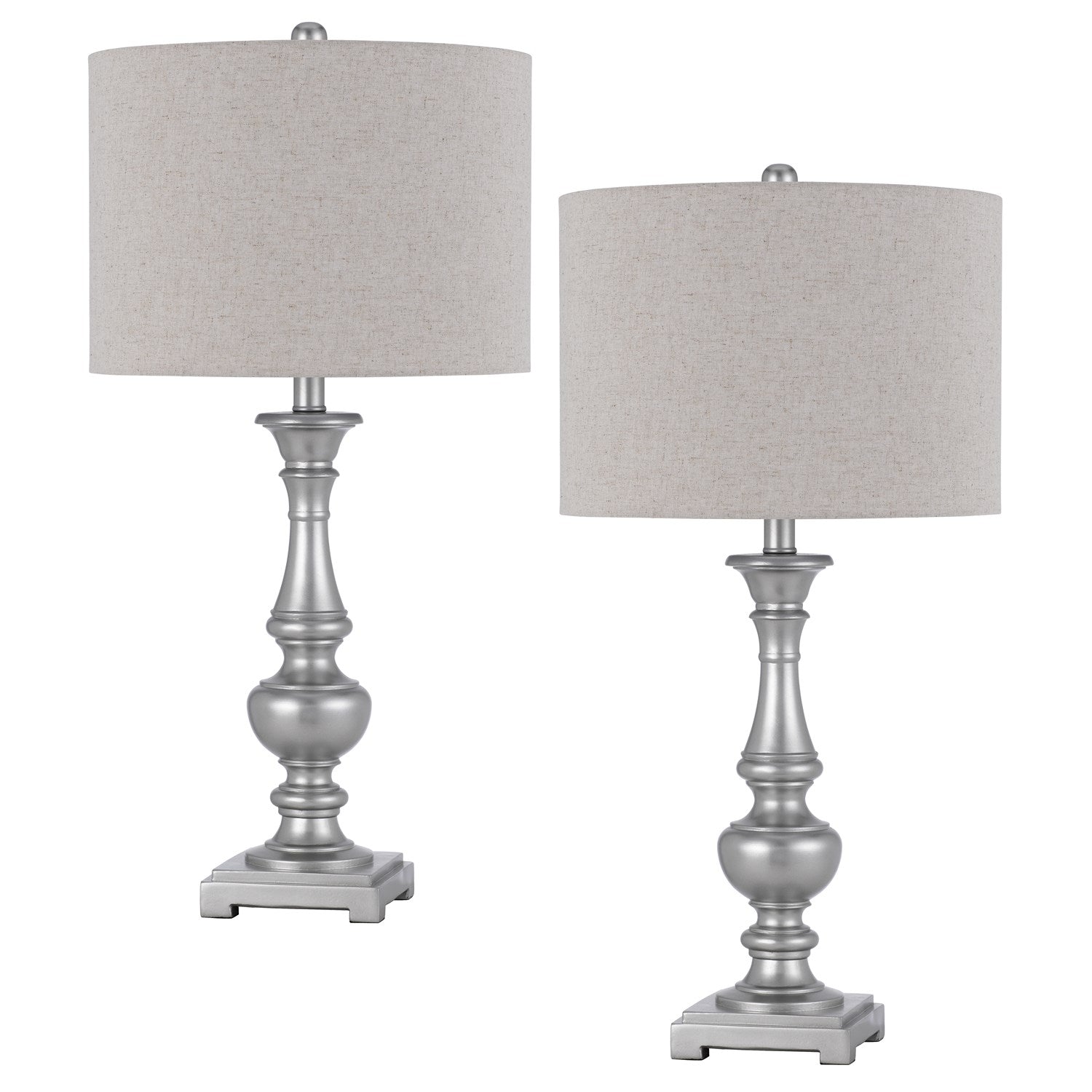 100W Nampa Resin Table Lamp With Hardback Drum Fabric Shade (Sold As Pairs) by CAL Lighting