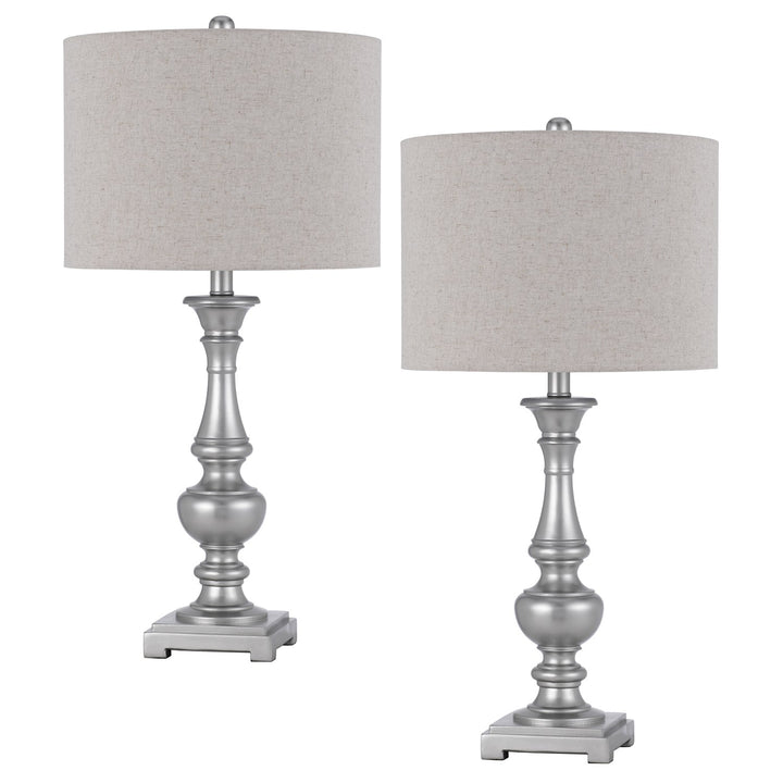 100W Nampa Resin Table Lamp With Hardback Drum Fabric Shade (Sold As Pairs) by CAL Lighting
