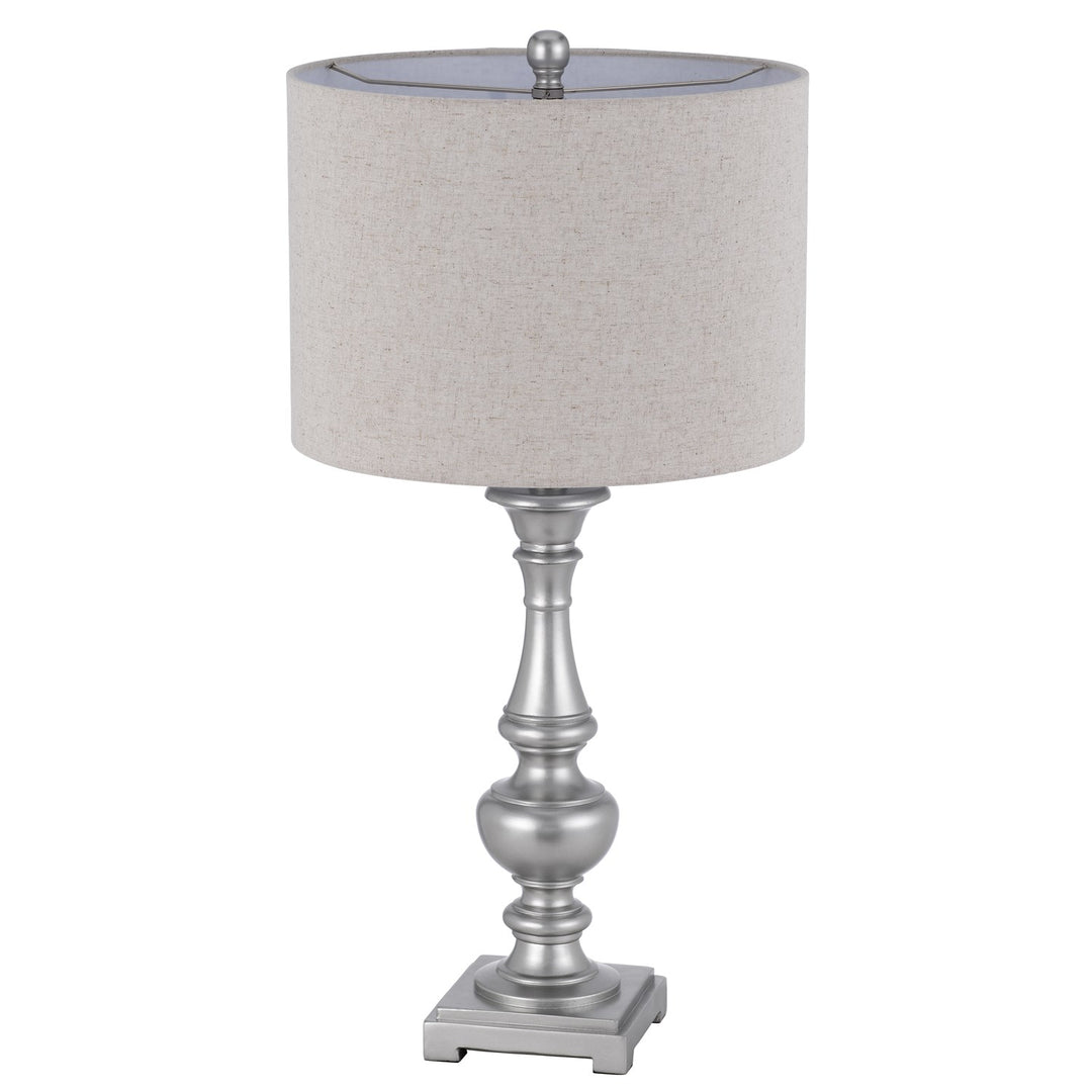 100W Nampa Resin Table Lamp With Hardback Drum Fabric Shade (Sold As Pairs)