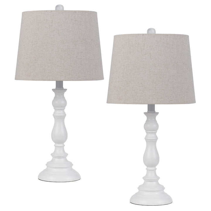 60W Chester Resin Table Lamp With Hardback Taper Drum Fabric Shade by CAL Lighting