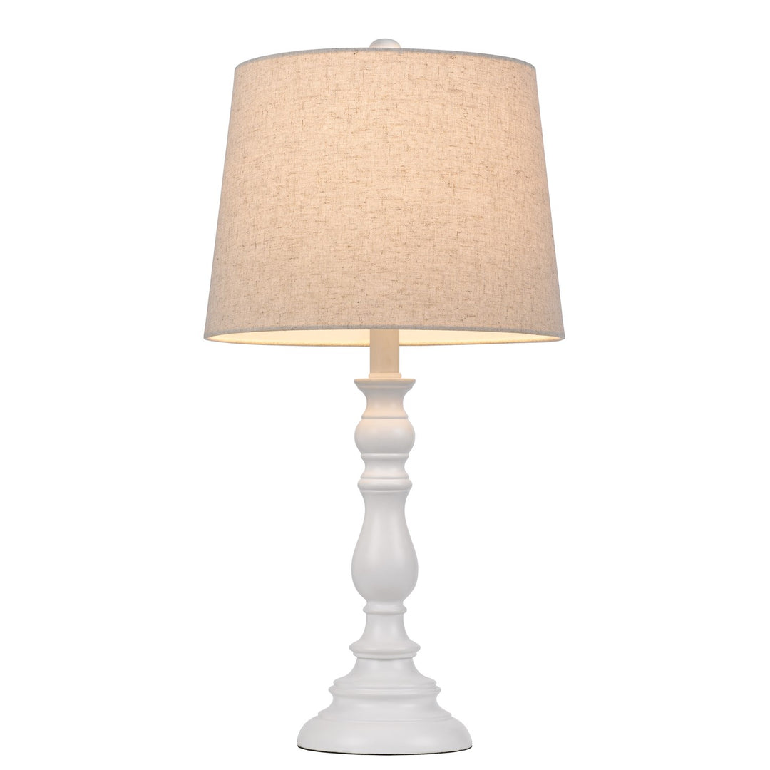 60W Chester Resin Table Lamp With Hardback Taper Drum Fabric Shade