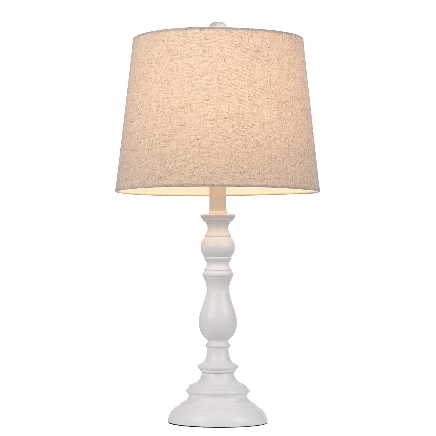 60W Chester Resin Table Lamp With Hardback Taper Drum Fabric Shade