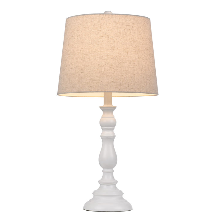 60W Chester Resin Table Lamp With Hardback Taper Drum Fabric Shade