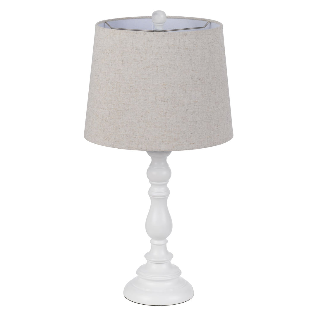 60W Chester Resin Table Lamp With Hardback Taper Drum Fabric Shade
