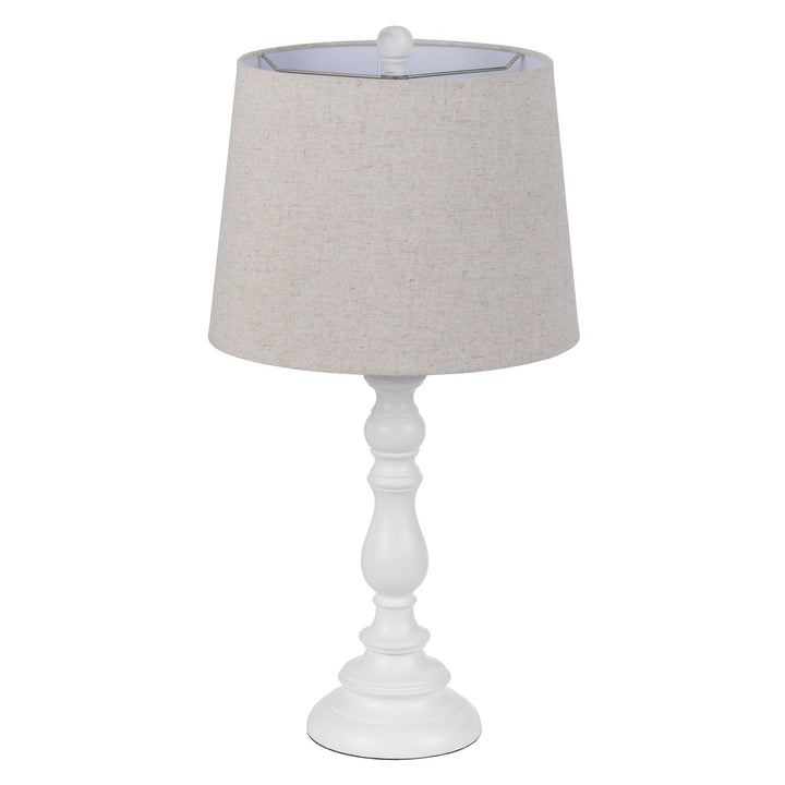 60W Chester Resin Table Lamp With Hardback Taper Drum Fabric Shade