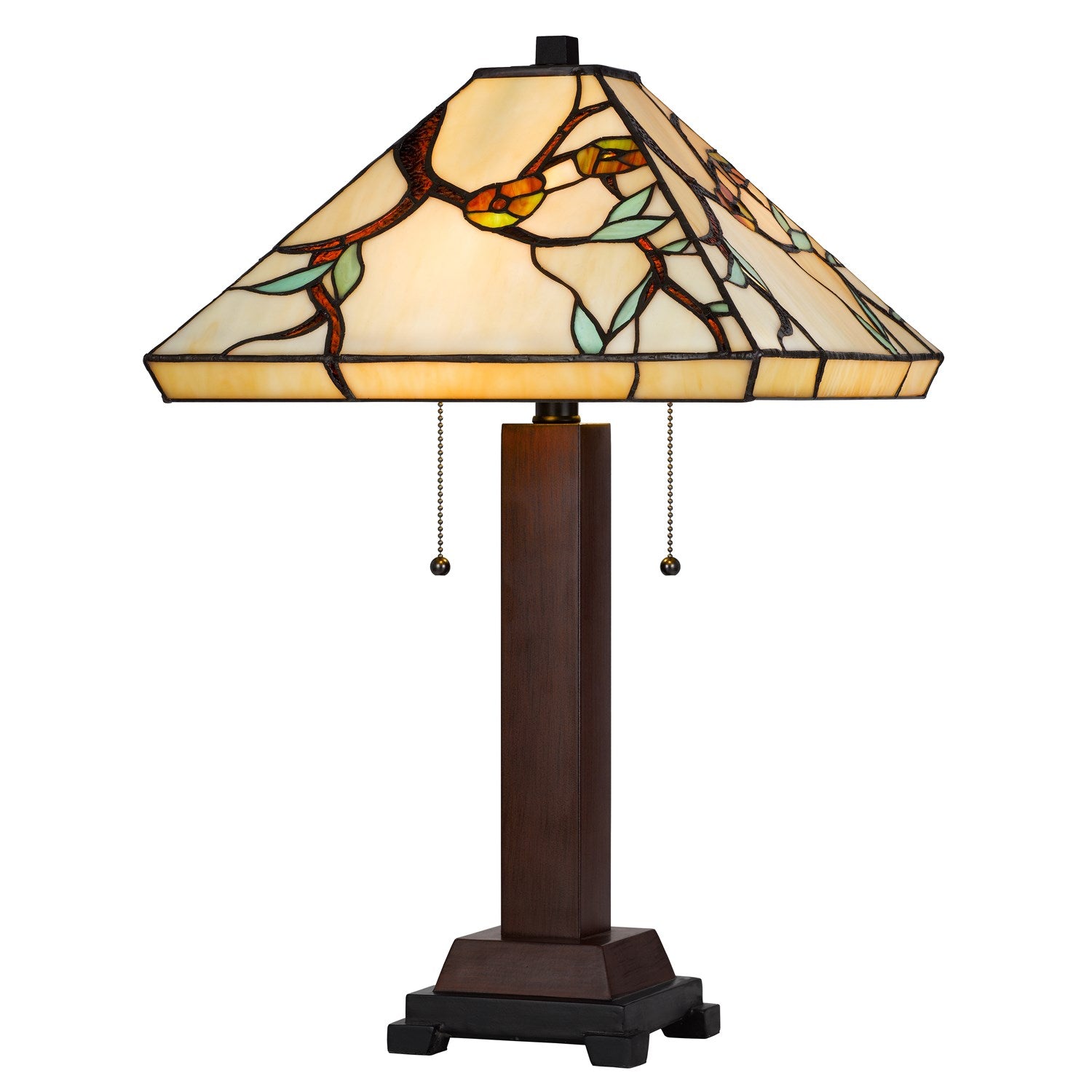 60W X 2 Metal/Resin Tiffany Table Lamp With Pull Chain Switches by CAL Lighting