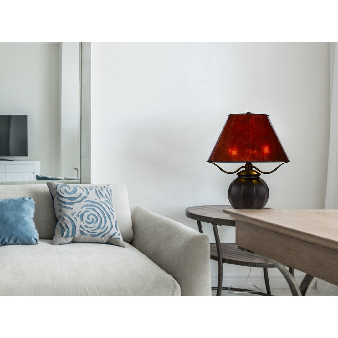 60W X 2 Indio Metal/Resin Mica Table Lamp With Pull Chain Switch