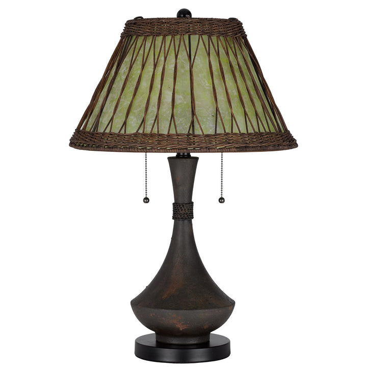 60W X 2 Mateo Metal/Resin Table Lamp With Pull Chain Switches And Rattan Shade