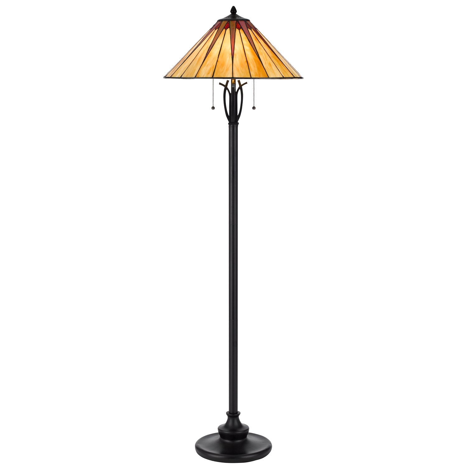 60W X 2 Metal/Resin Tiffany Table Lamp With Pull Chain Switches by CAL Lighting
