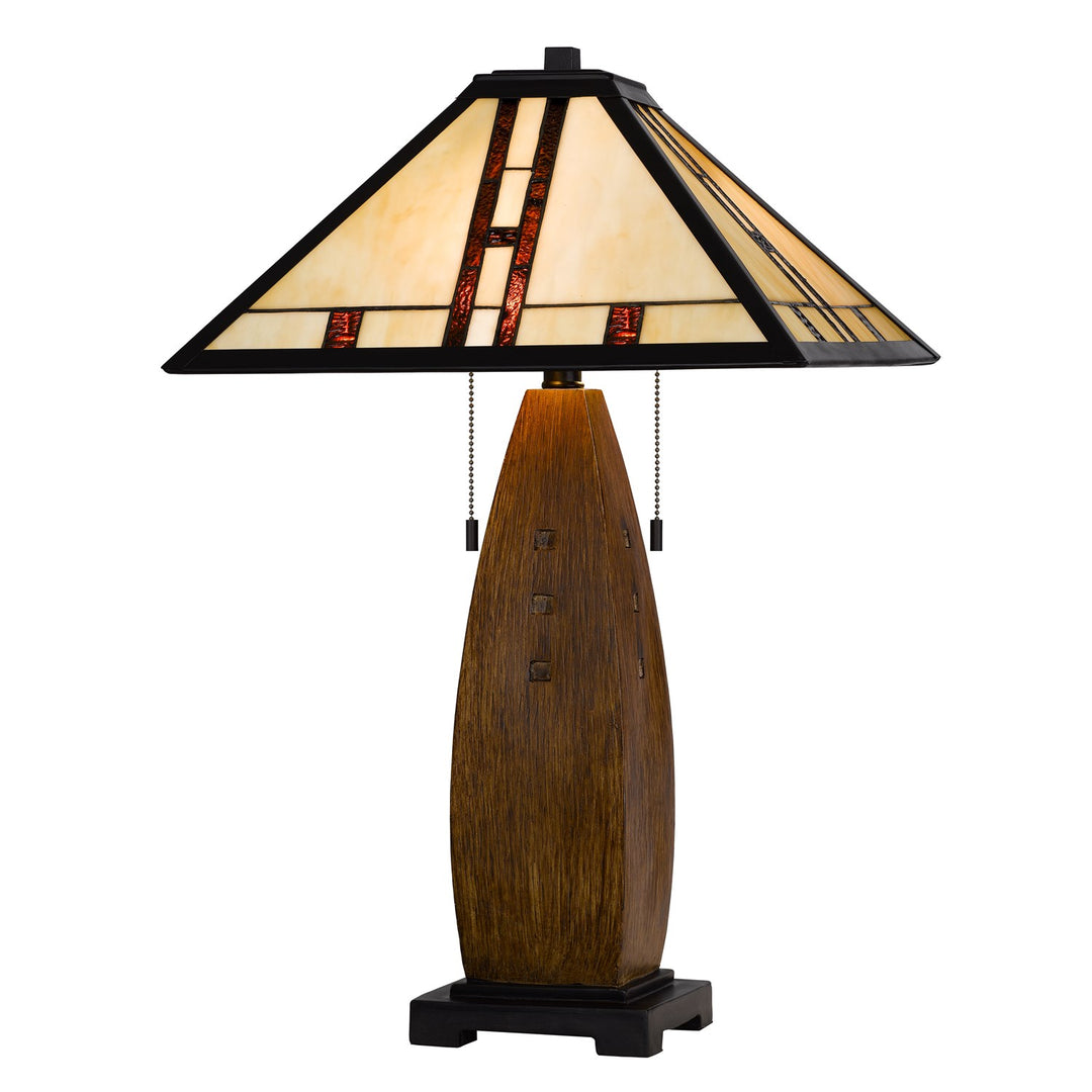 60W X 2 Metal/Resin Tiffany Table Lamp With Pull Chain Switches by CAL Lighting