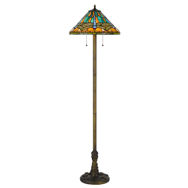 60W X 2 Metal/Resin Tiffany Table Lamp With Pull Chain Switches by CAL Lighting