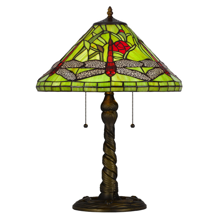60W X 2 Metal/Resin Tiffany Table Lamp With Pull Chain Switches by CAL Lighting