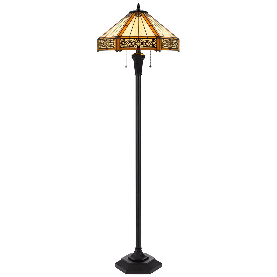 60W X 2 Metal/Resin Tiffany Table Lamp With Pull Chain Switches by CAL Lighting