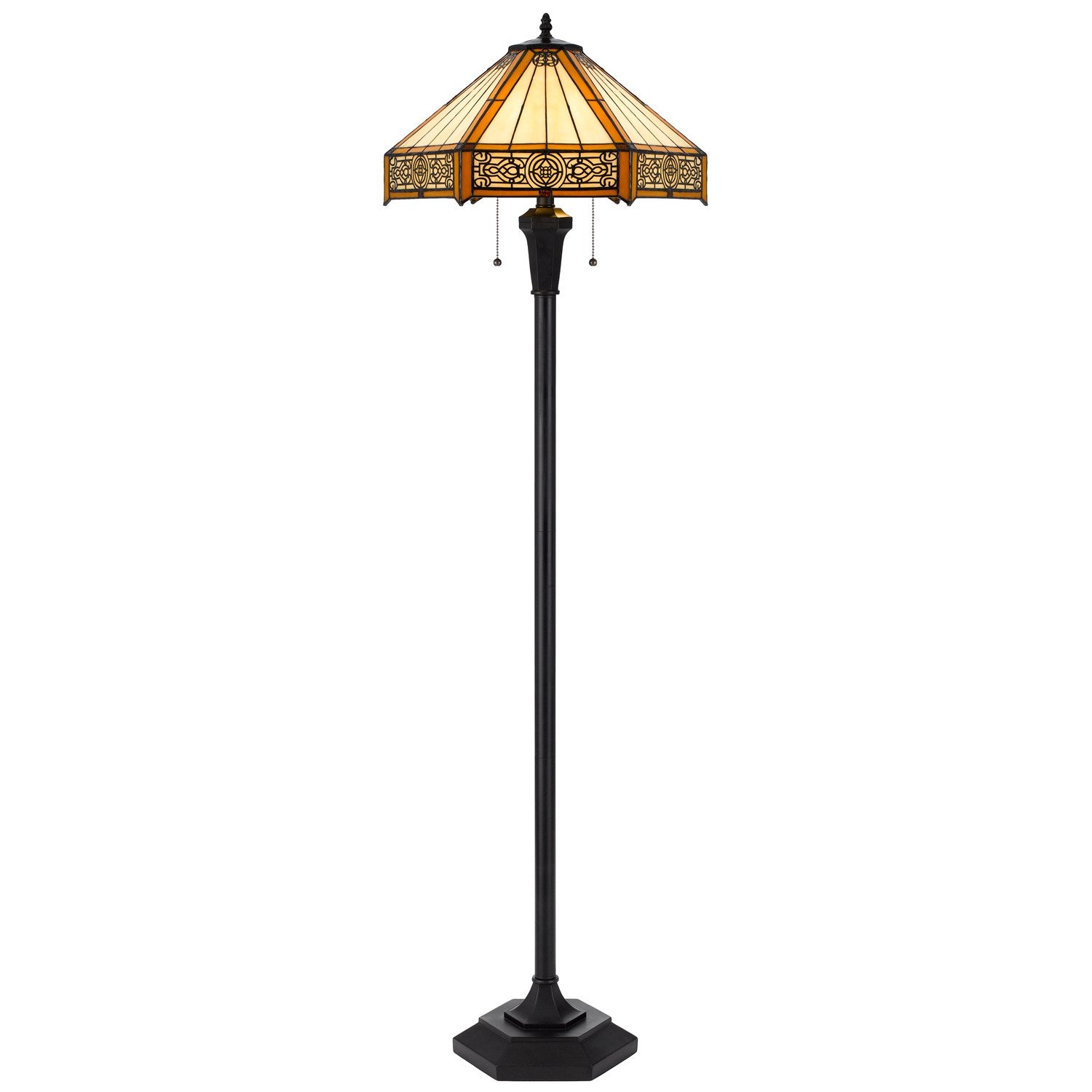 60W X 2 Metal/Resin Tiffany Table Lamp With Pull Chain Switches by CAL Lighting
