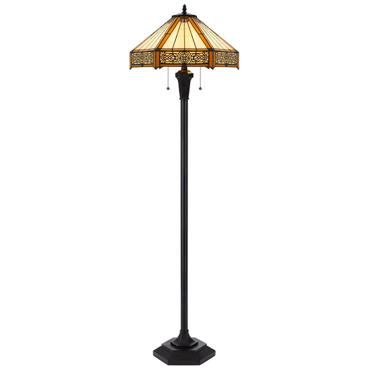 60W X 2 Metal/Resin Tiffany Table Lamp With Pull Chain Switches by CAL Lighting