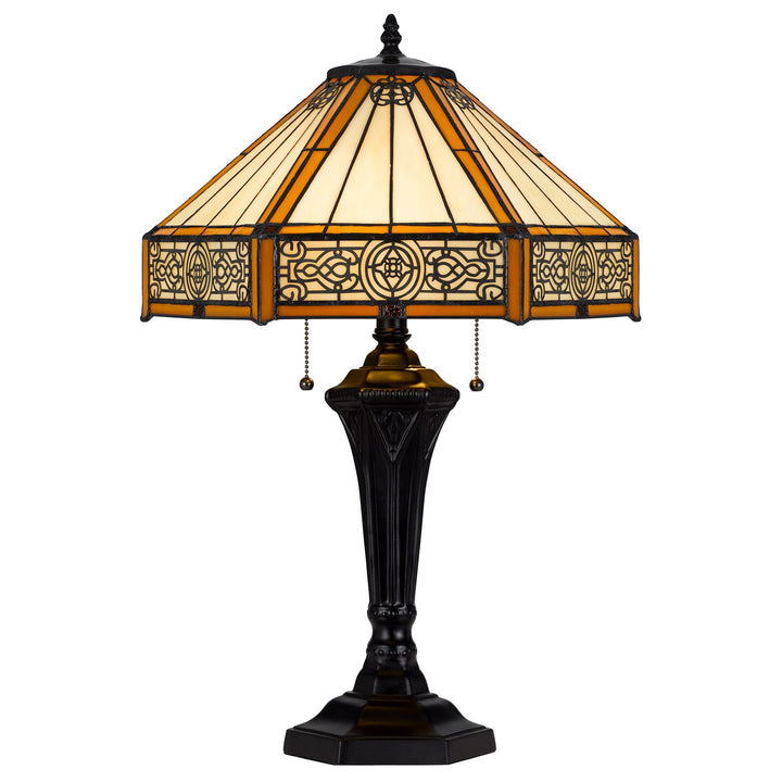 60W X 2 Metal/Resin Tiffany Table Lamp With Pull Chain Switches by CAL Lighting
