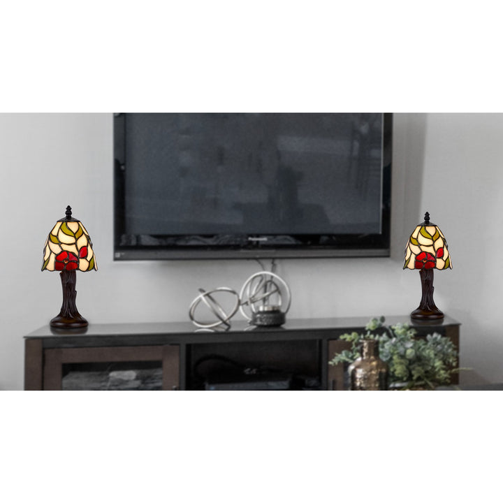 40W Metal/Resin Tiffany Accent Lamp With Inline Switch