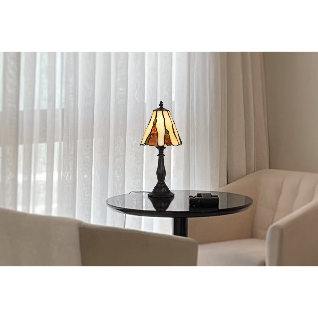 40W Metal/Resin Tiffany Accent Lamp With Inline Switch