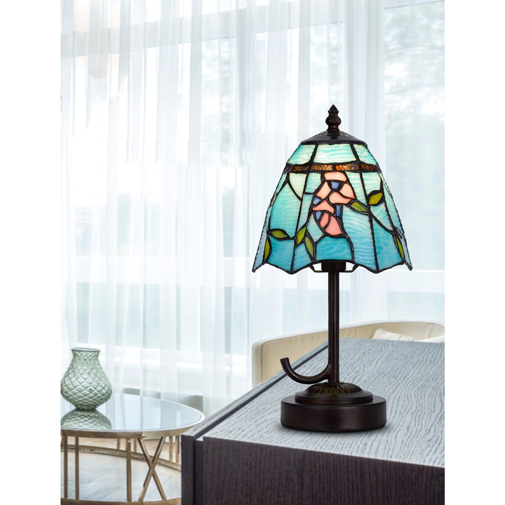40W Metal/Resin Tiffany Accent Lamp With Inline Switch