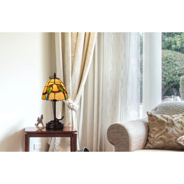 40W Metal/Resin Tiffany Accent Lamp With Inline Switch