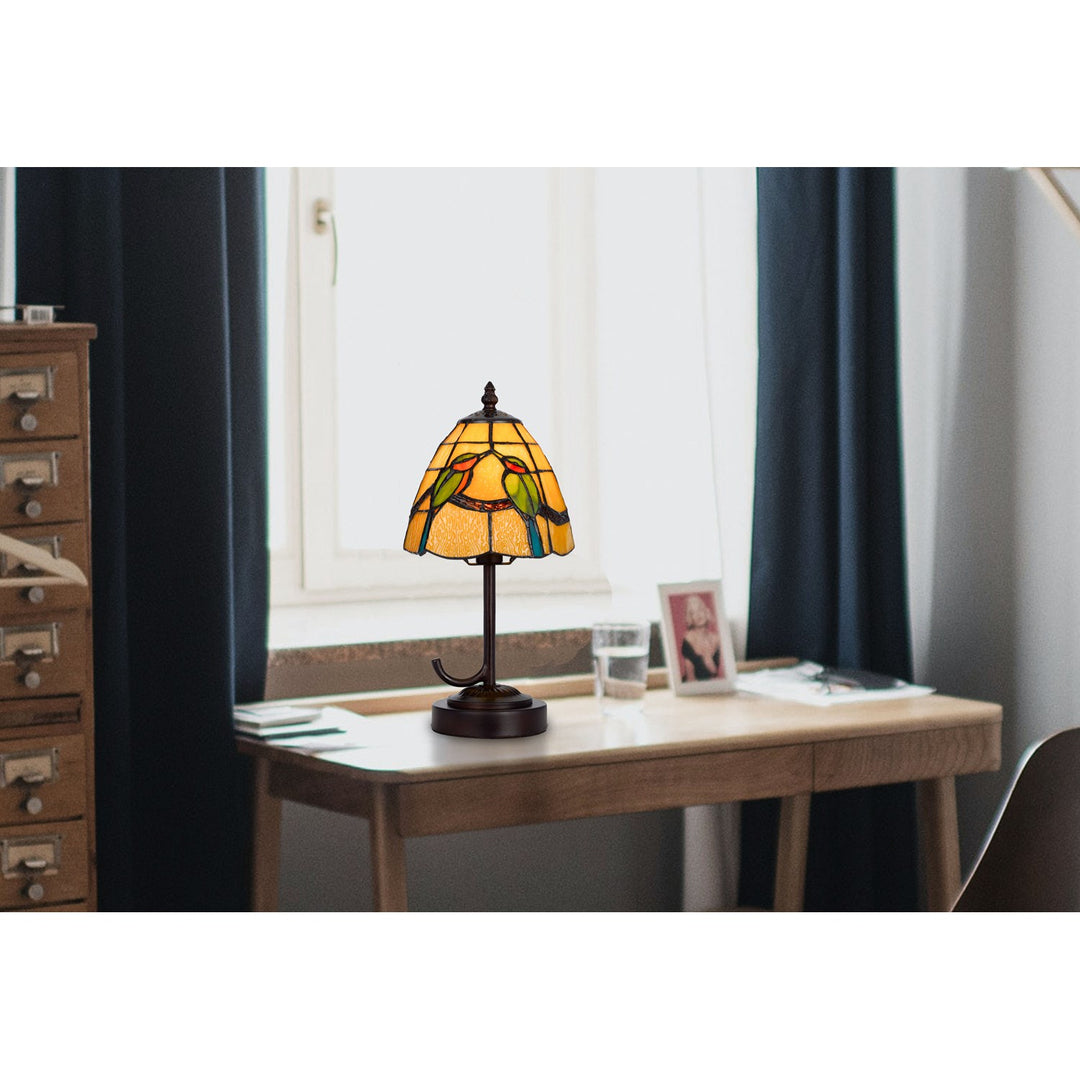 40W Metal/Resin Tiffany Accent Lamp With Inline Switch