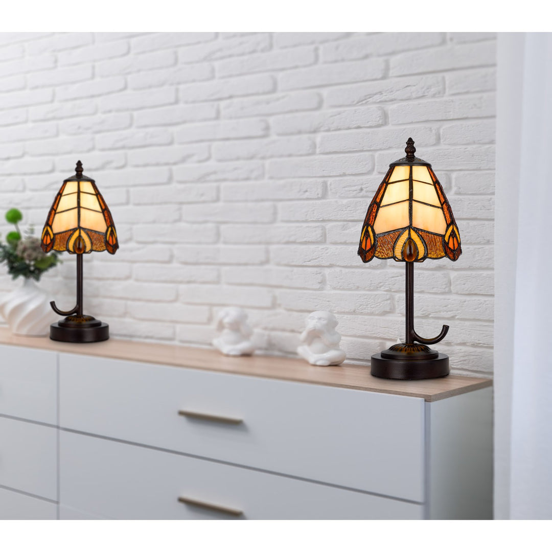 40W Metal/Resin Tiffany Accent Lamp With Inline Switch