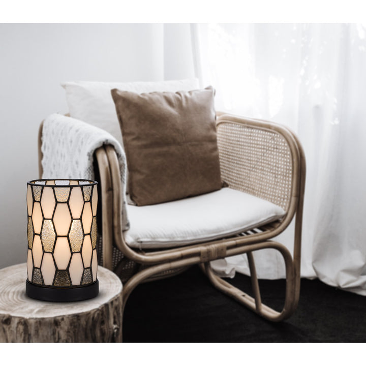 40W Metal/Resin Tiffany Accent Lamp With Inline Switch