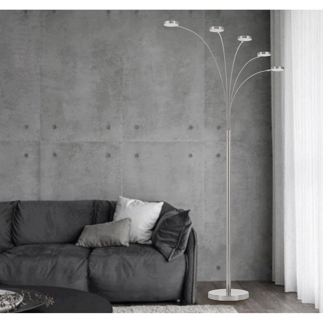 Malibu Intergrated Led 8W X 5 Metal Arc Floor Lamp