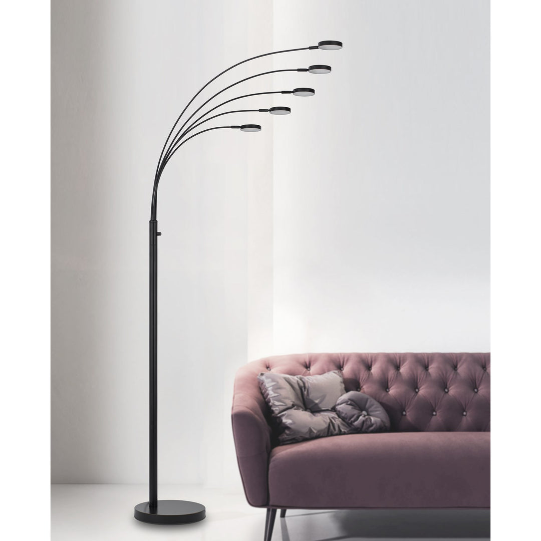 Malibu Intergrated Led 8W X 5 Metal Arc Floor Lamp