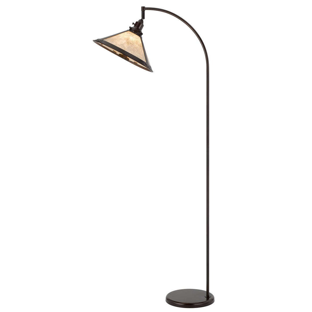 60W Downbridge Adjustable Metal Floor Lamp With Mica Shade