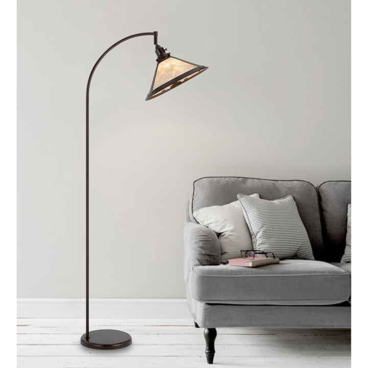60W Downbridge Adjustable Metal Floor Lamp With Mica Shade